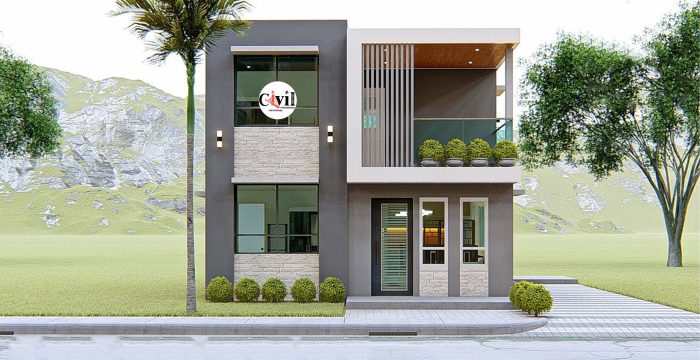 Desain rumah minimalis modern 2 lantai hook