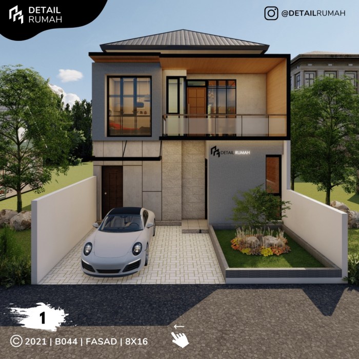 Desain rumah minimalis ukuran 8x16