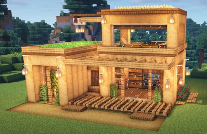 Desain rumah sederhana minecraft