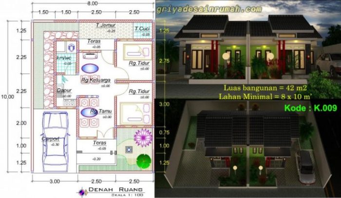 Desain rumah tipe 42