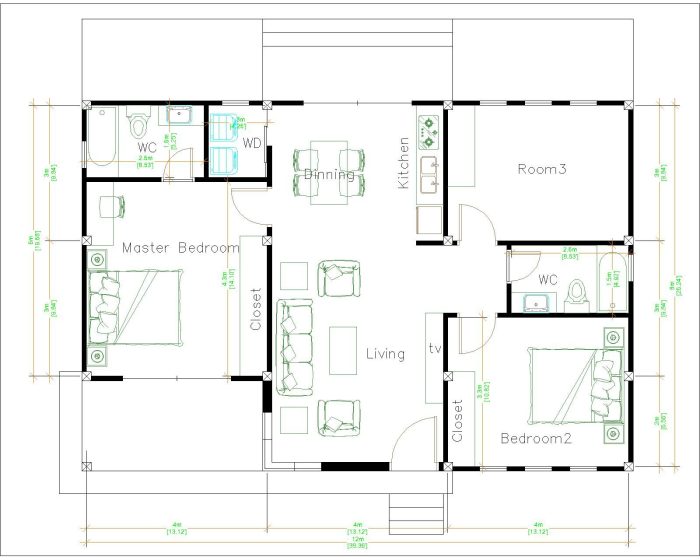 Desain rumah minimalis ukuran 12x12 2 lantai