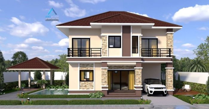 Desain rumah ukuran 10x25 2 lantai