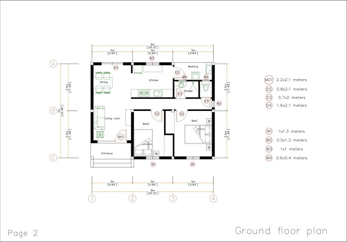 Desain rumah ukuran 9x7