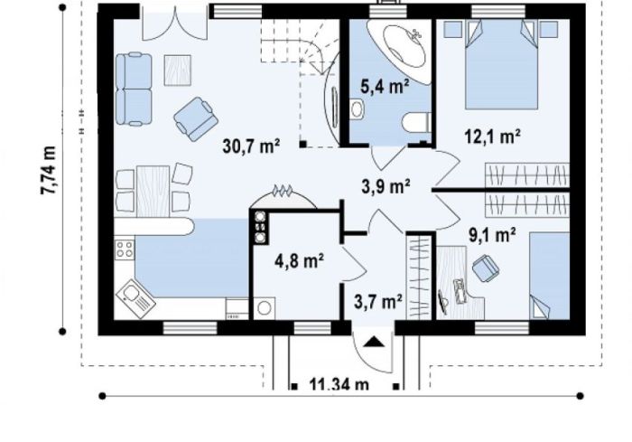 Desain rumah tingkat luas tanah 72